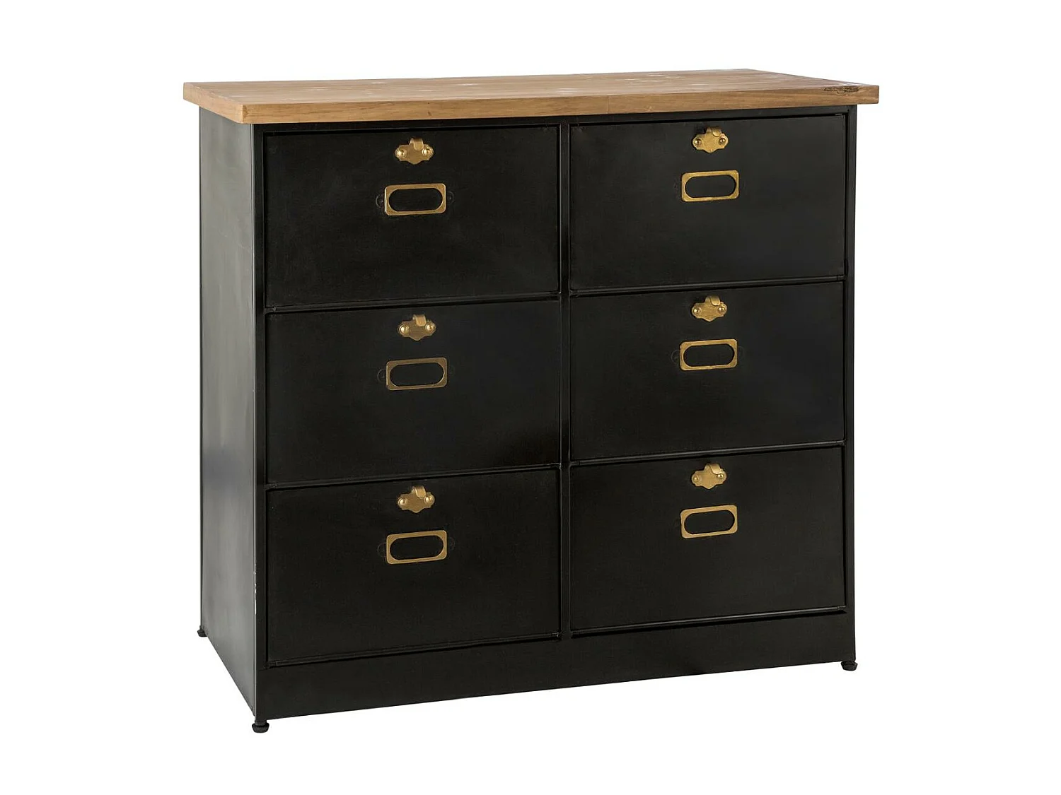 Commode Design 6 Tiroirs "Ivan" 85cm Noir