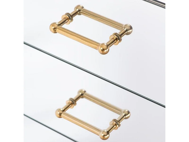 Commode 3 Tiroirs "Splendido" 99cm Transparent & Or