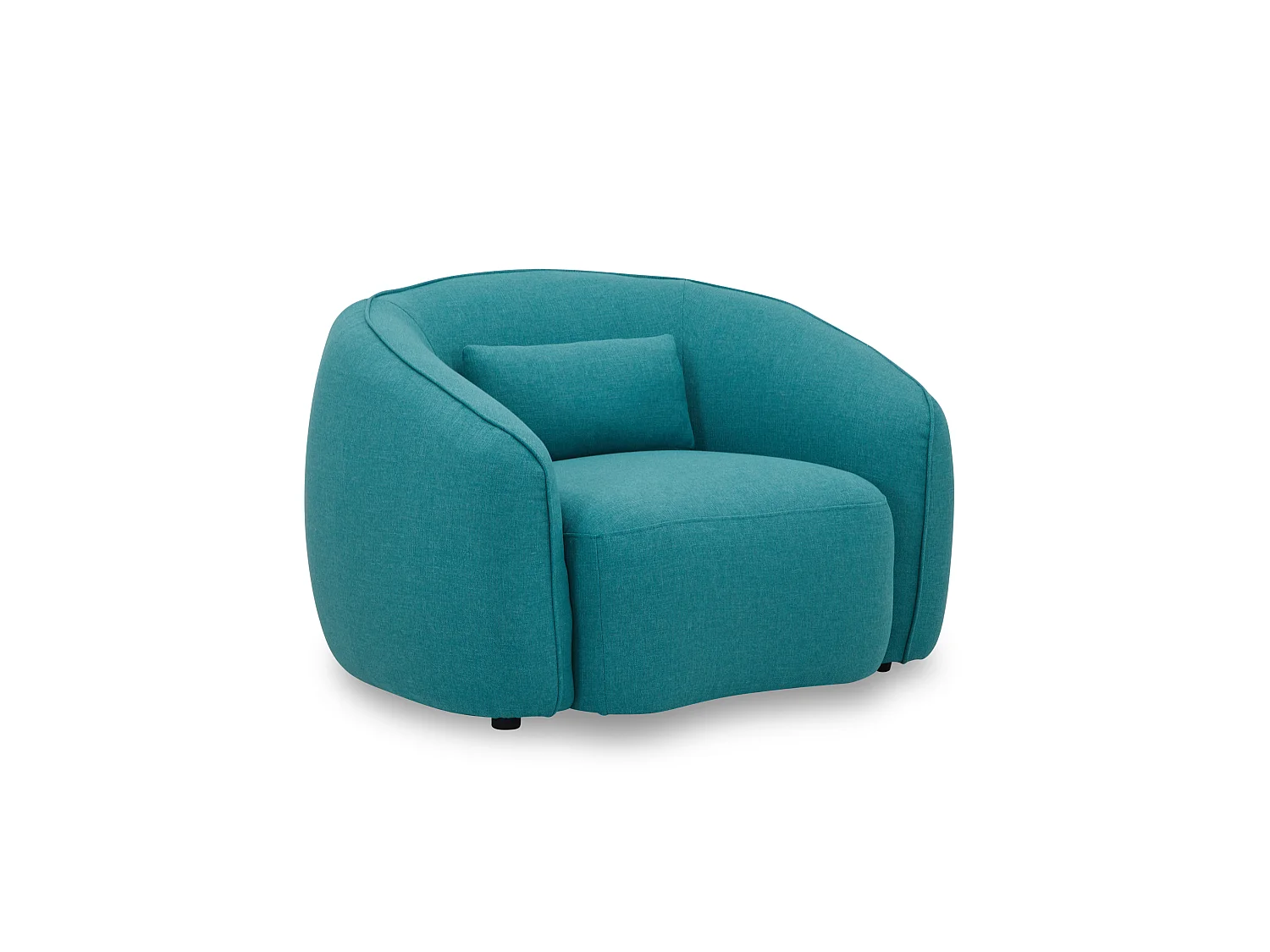 Canapé 3 places et fauteuil en tissu bleu turquoise STEFIAN