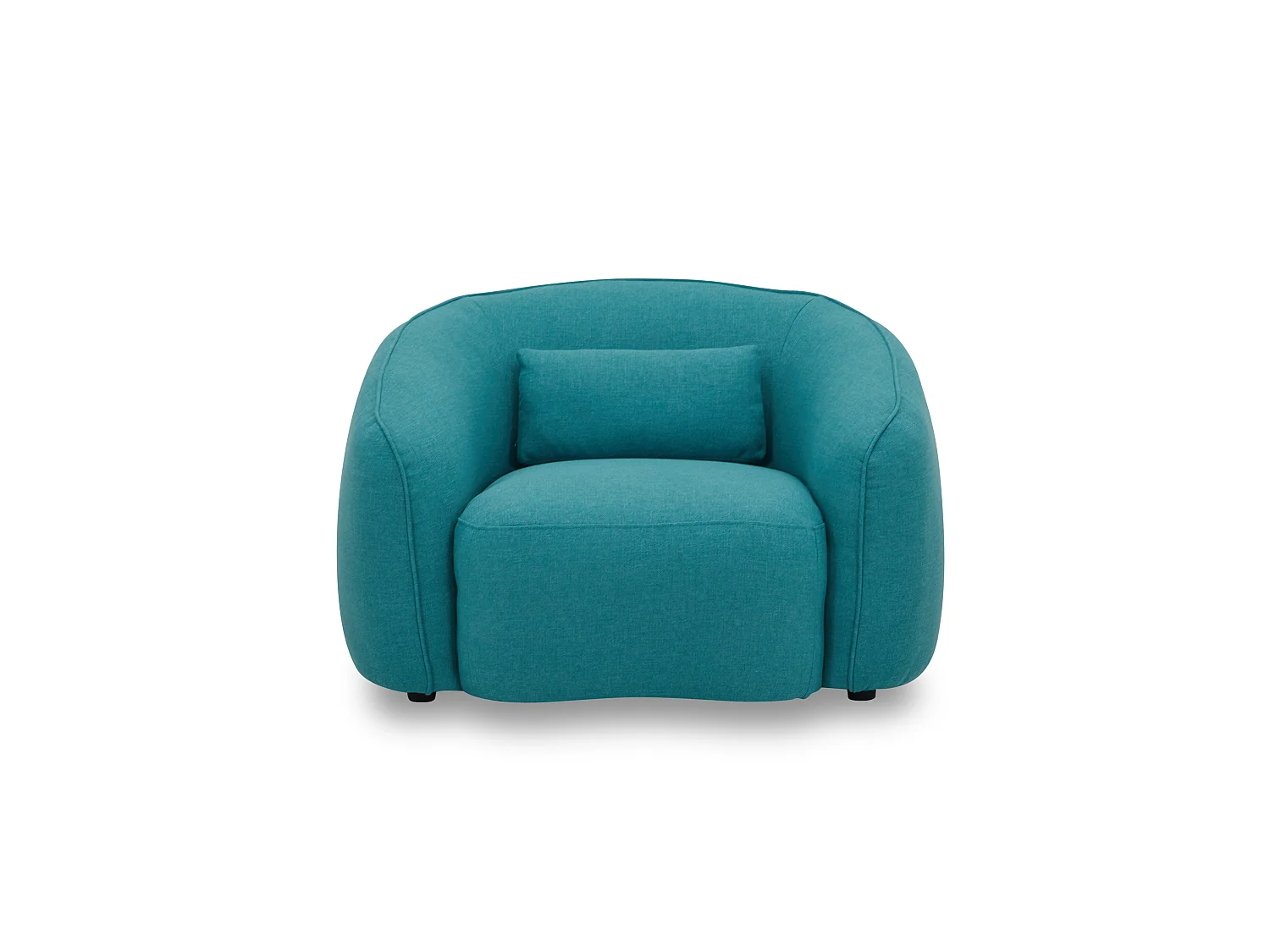 Canapé 3 places et fauteuil en tissu bleu turquoise STEFIAN
