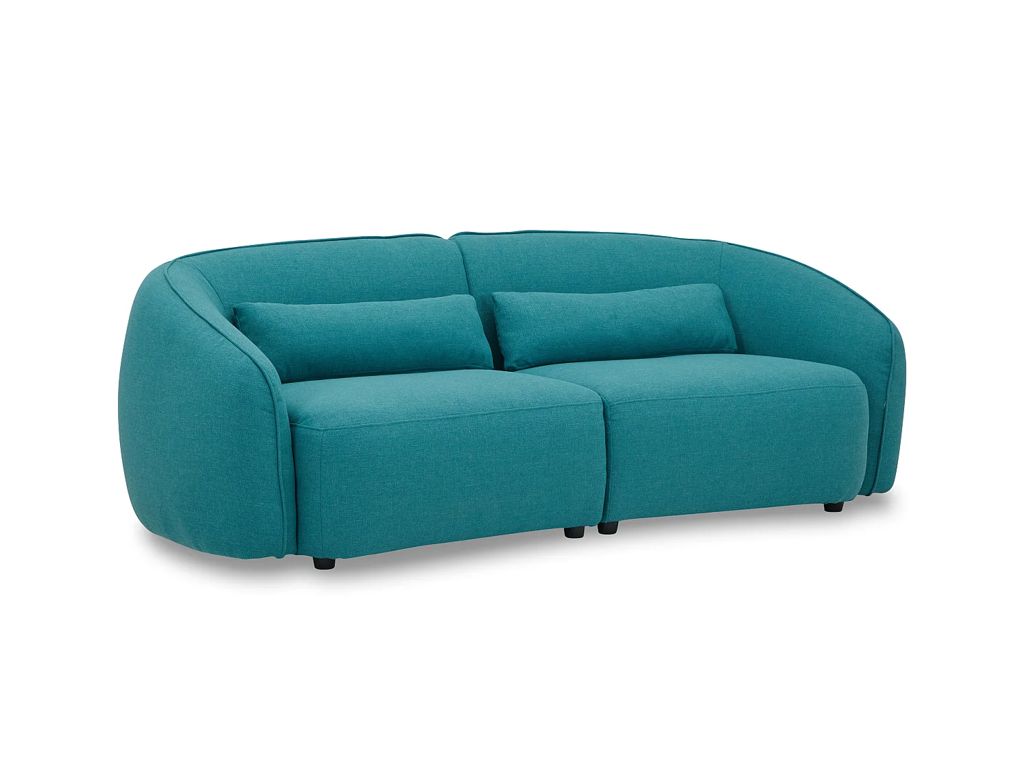 Canapé 3 places et fauteuil en tissu bleu turquoise STEFIAN