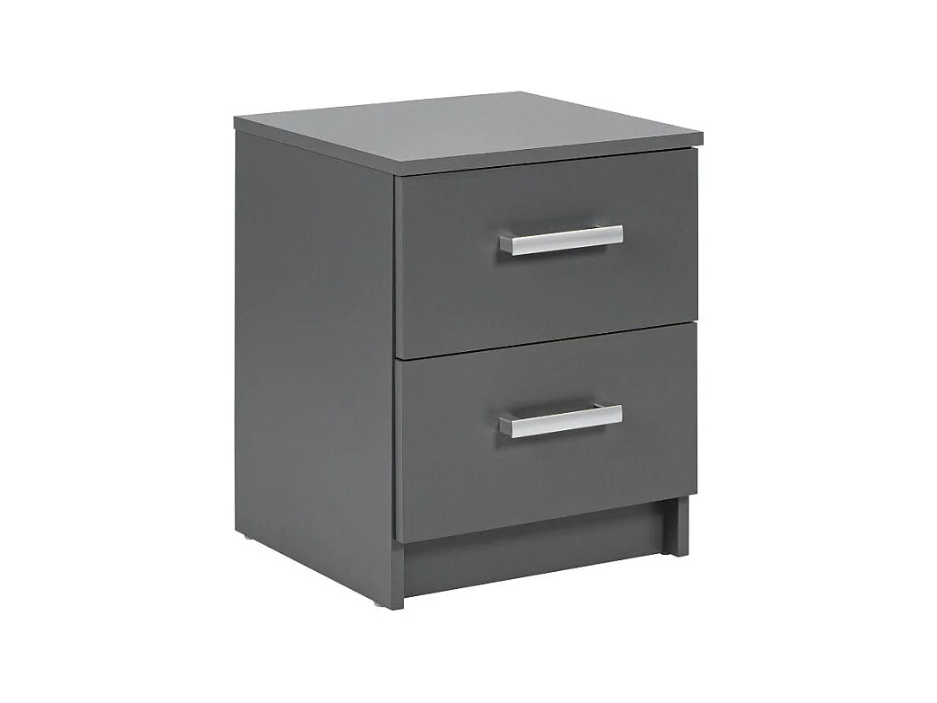 Table de Chevet 2 Tiroirs Design "Azio" 51cm Gris