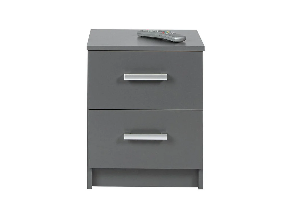 Table de Chevet 2 Tiroirs Design "Azio" 51cm Gris