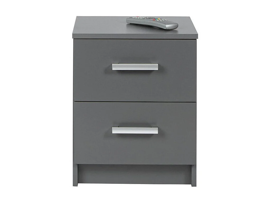 Table de Chevet 2 Tiroirs Design "Azio" 51cm Gris