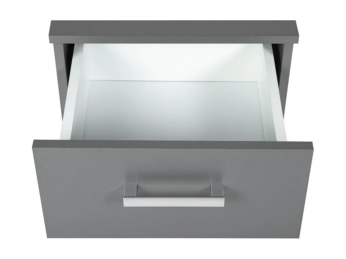 Table de Chevet 2 Tiroirs Design "Azio" 51cm Gris