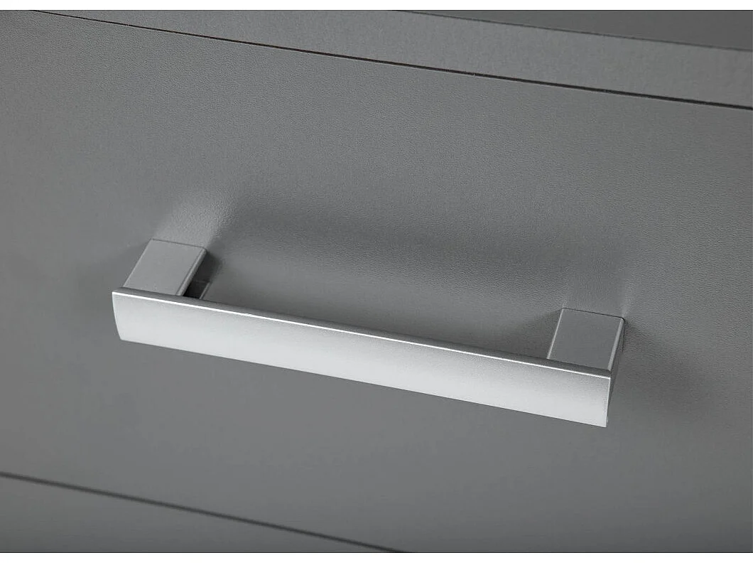 Table de Chevet 2 Tiroirs Design "Azio" 51cm Gris