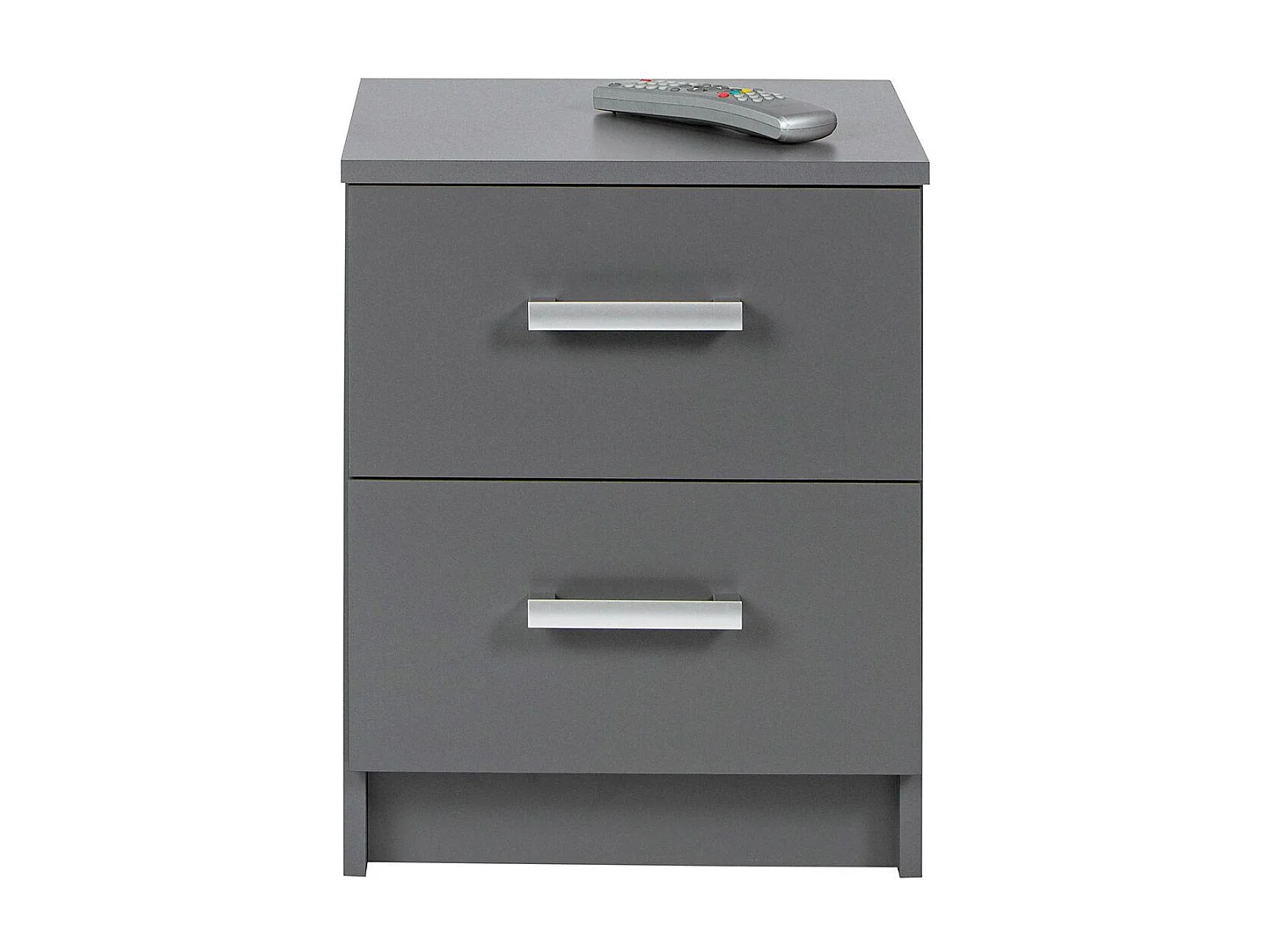 Table de Chevet 2 Tiroirs Design "Azio" 51cm Gri