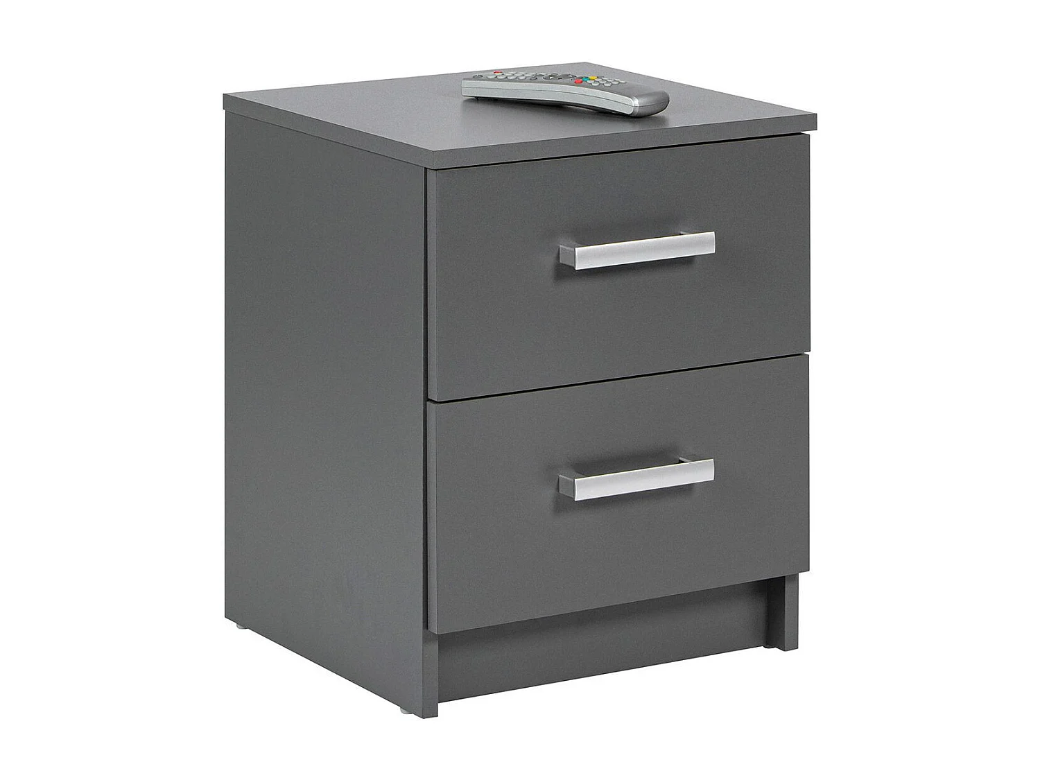 Table de Chevet 2 Tiroirs Design "Azio" 51cm Gri