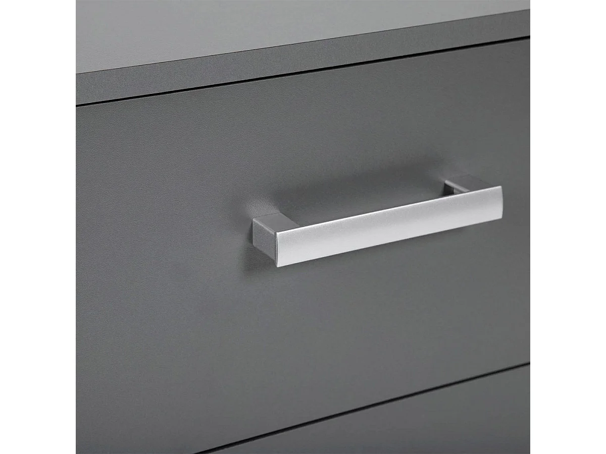 Table de Chevet 2 Tiroirs Design "Azio" 51cm Gri