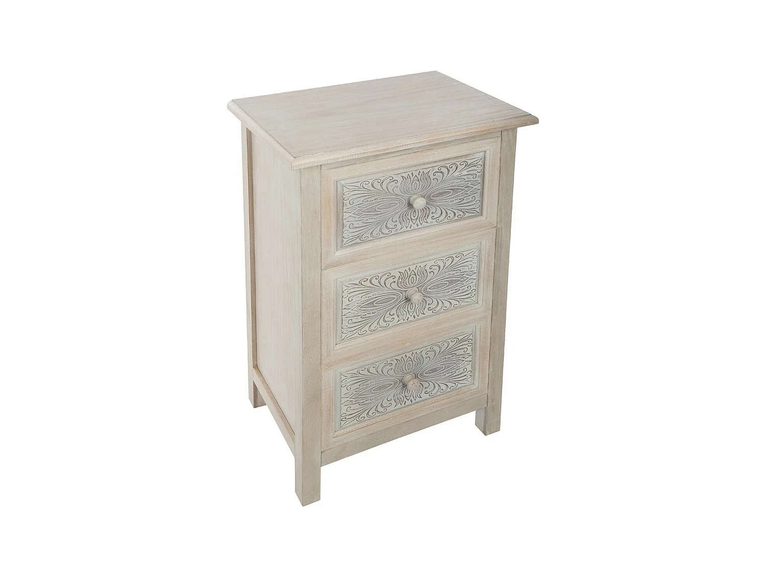 Commode Vintage 3 Tiroirs "Hina" 80cm Blanc