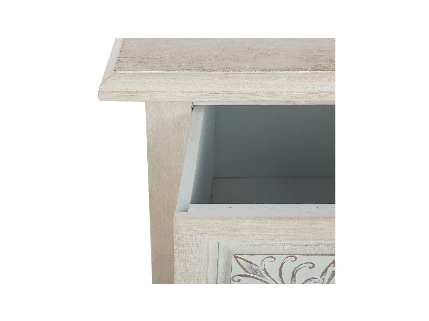 Commode Vintage 3 Tiroirs "Hina" 80cm Blanc