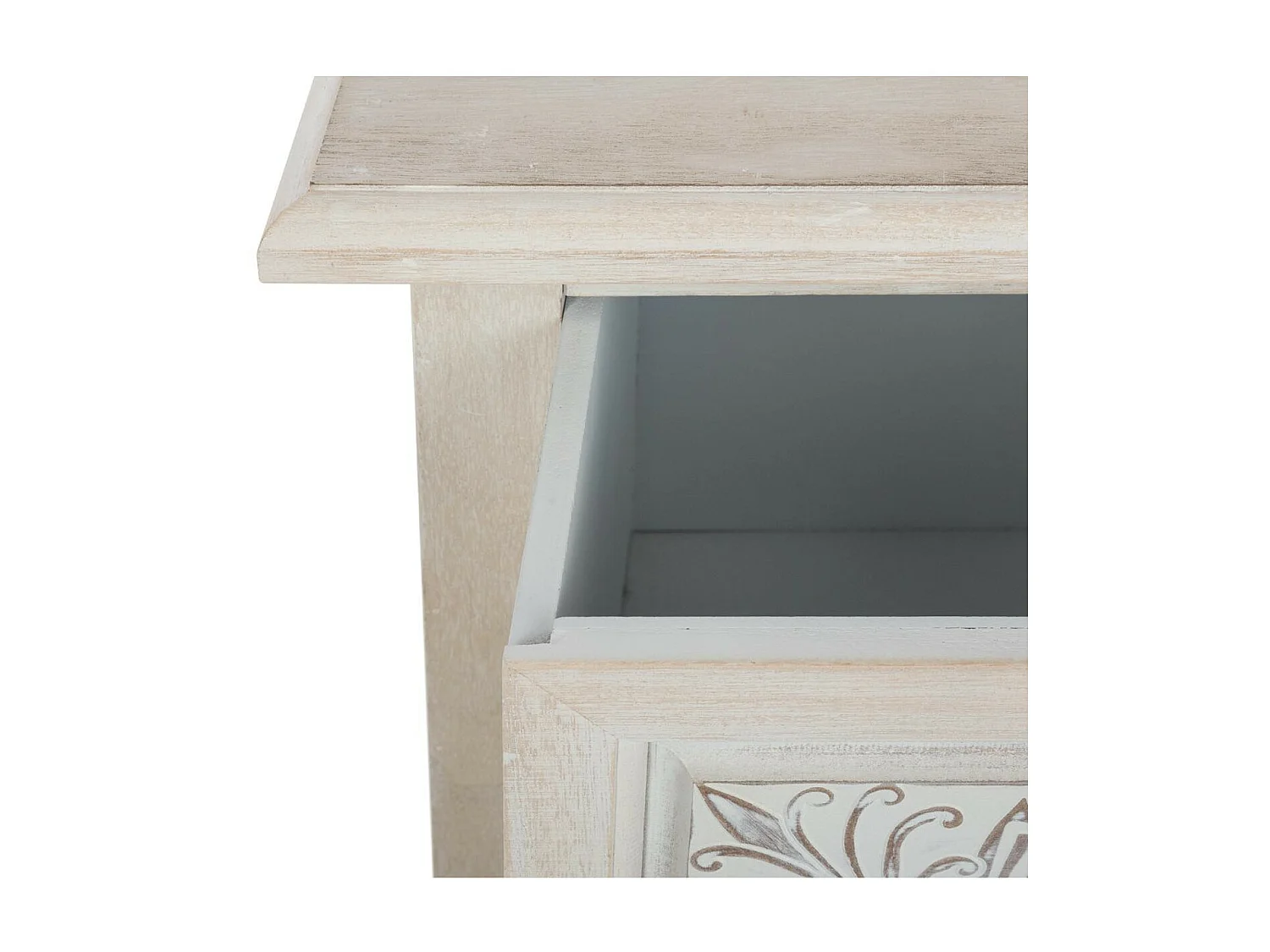 Commode Vintage 3 Tiroirs "Hina" 80cm Blanc