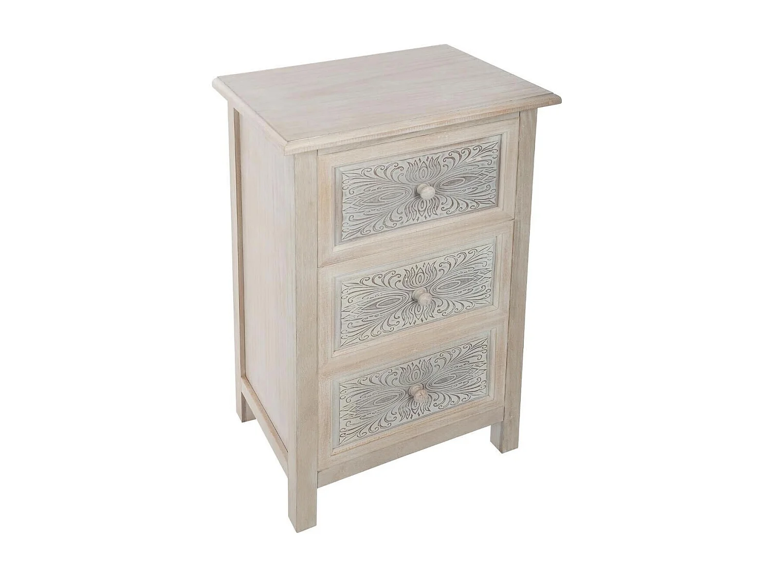 Commode Vintage 3 Tiroirs "Hina" 80cm Blanc