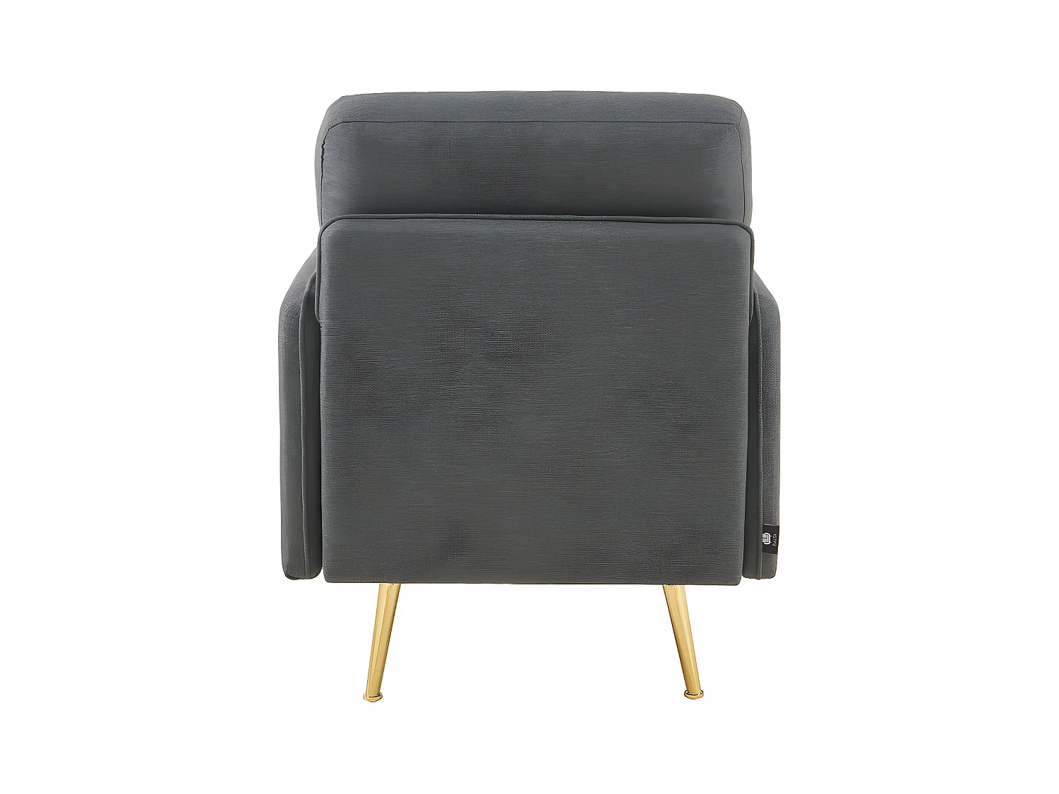 Fauteuil ADAM tissu anthracite avec piètement en métal doré