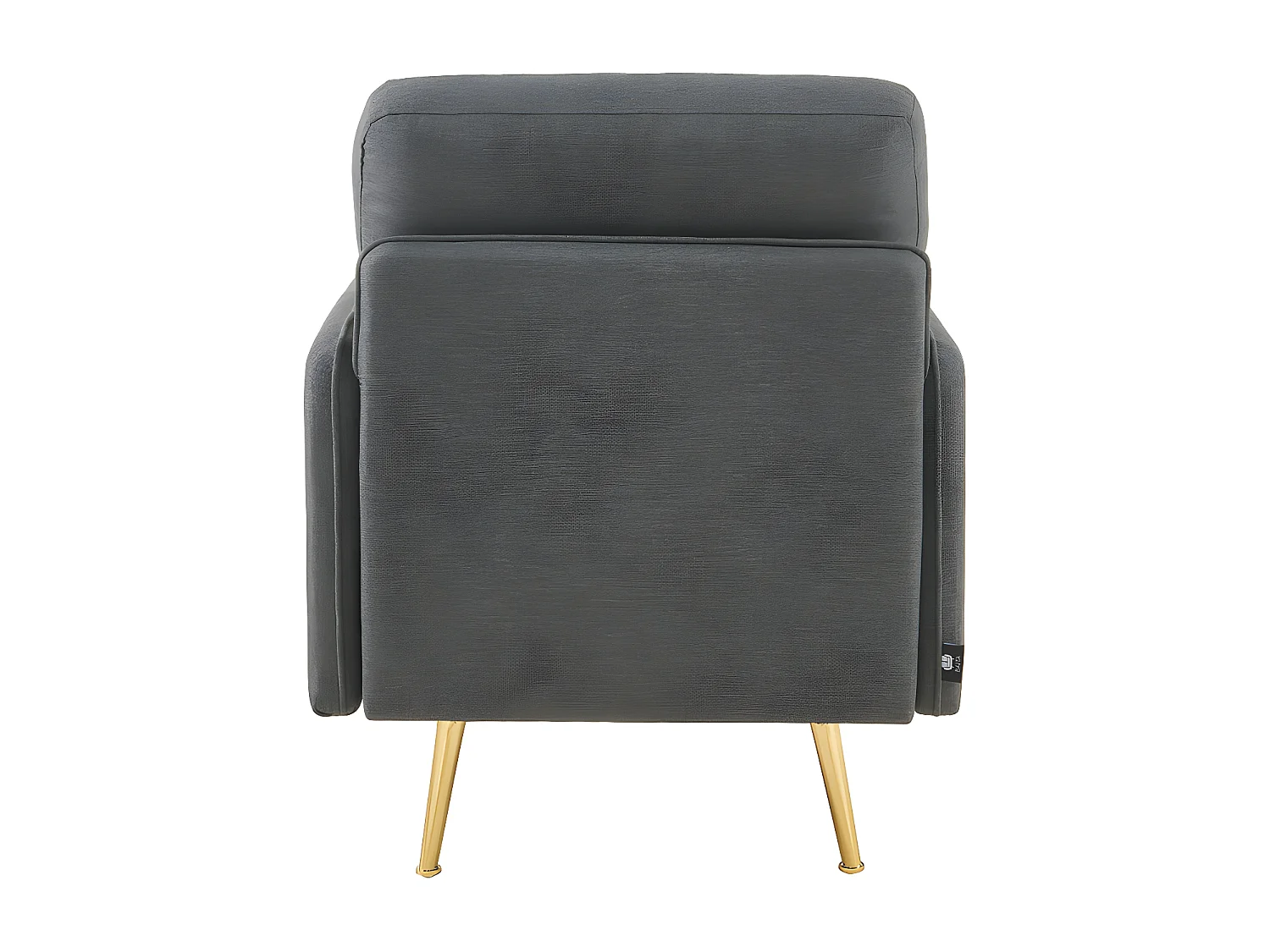 Fauteuil ADAM tissu anthracite avec piètement en métal doré