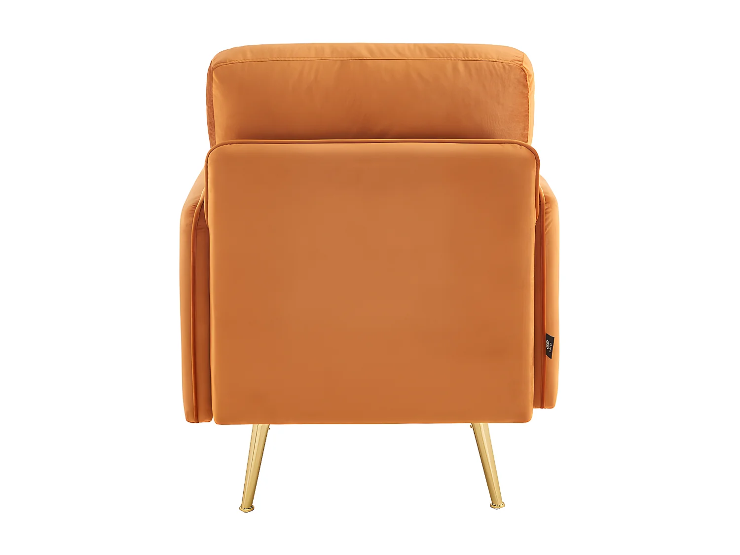Fauteuil ADAM velours rouille avec piètement en métal doré