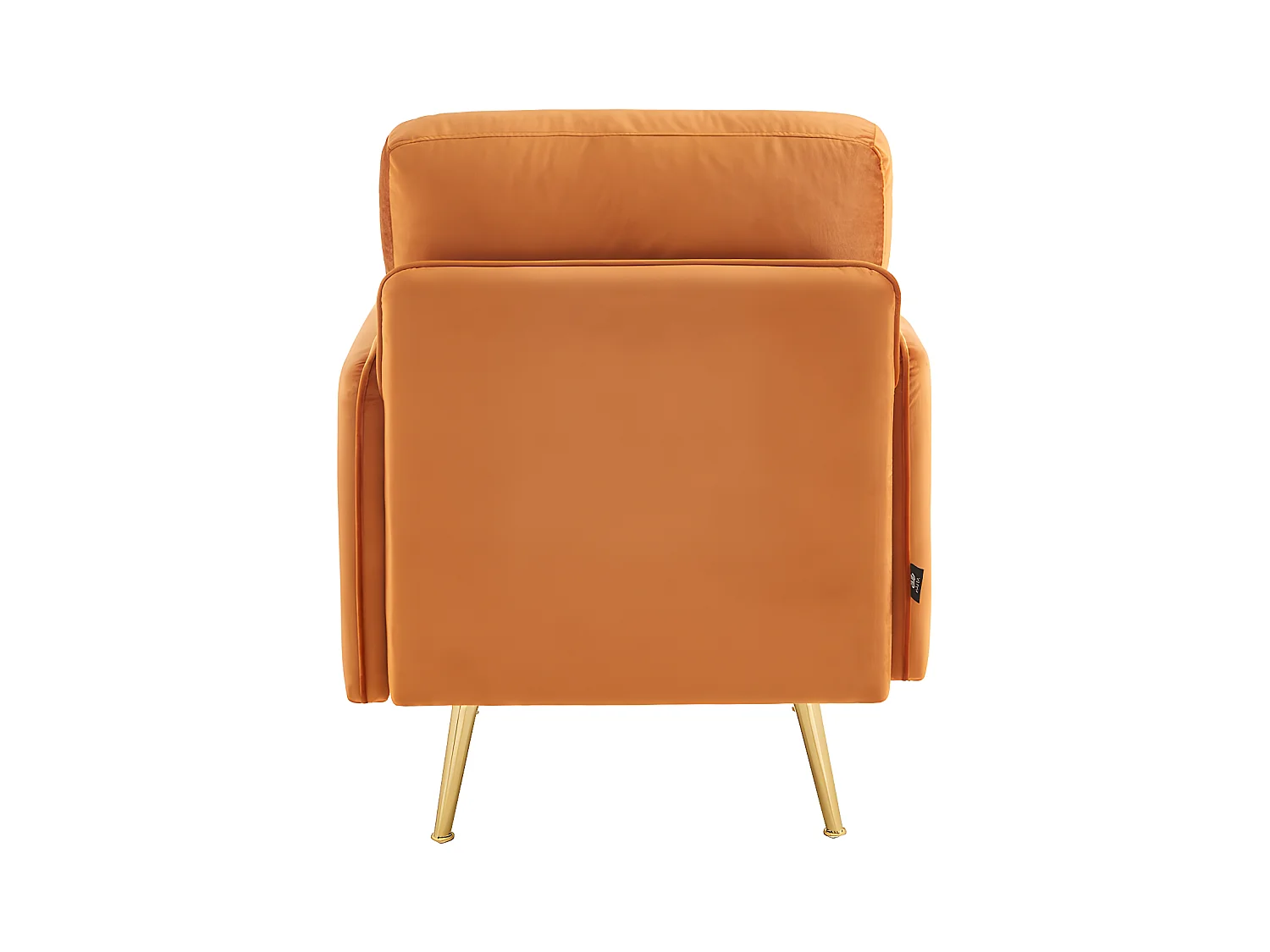 Fauteuil ADAM velours rouille avec piètement en métal doré