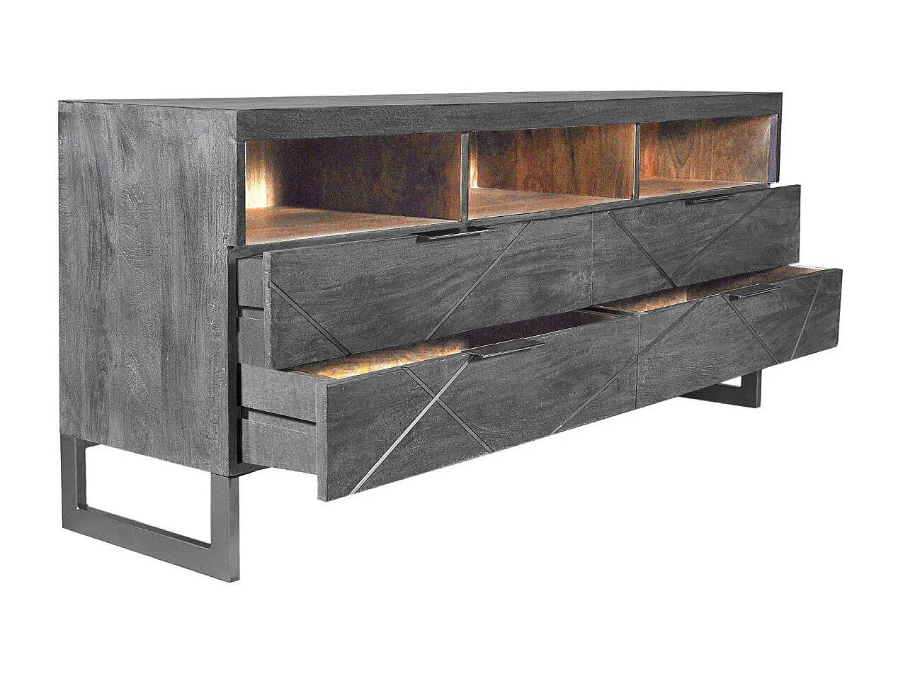 Meuble TV Design en Bois "Paso" 150cm Gris