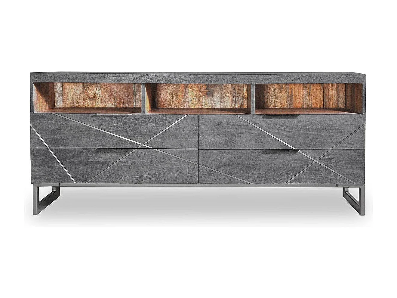 Meuble TV Design en Bois "Paso" 150cm Gris
