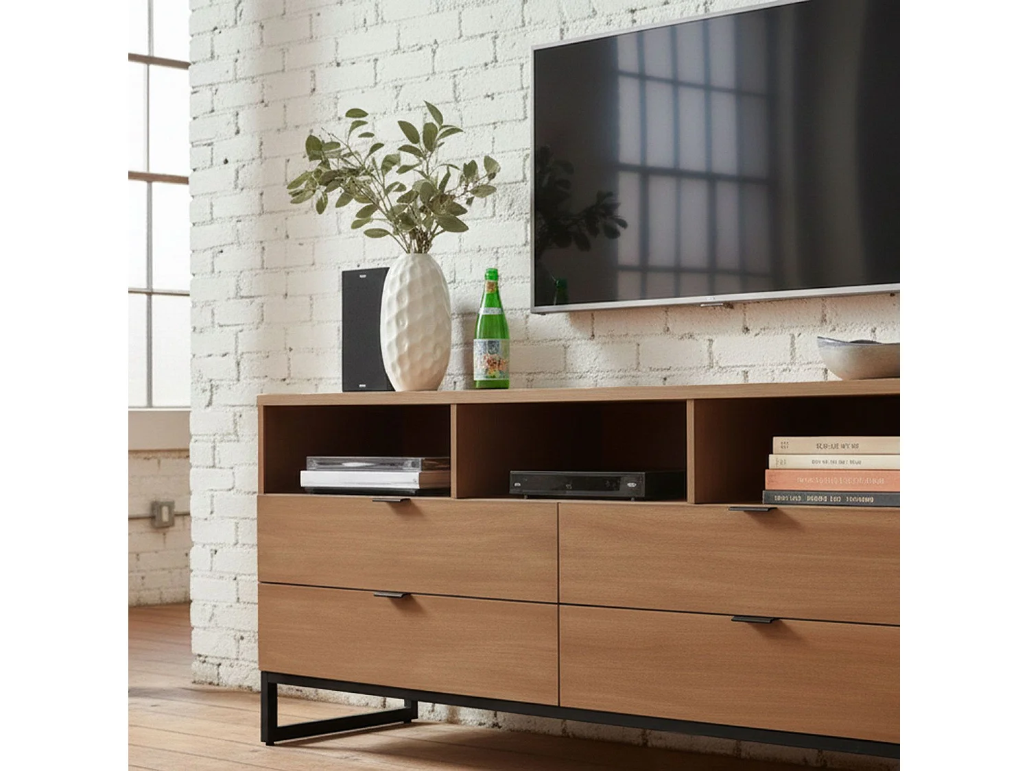 Meuble TV Design Design "Bolta" 150cm Naturel