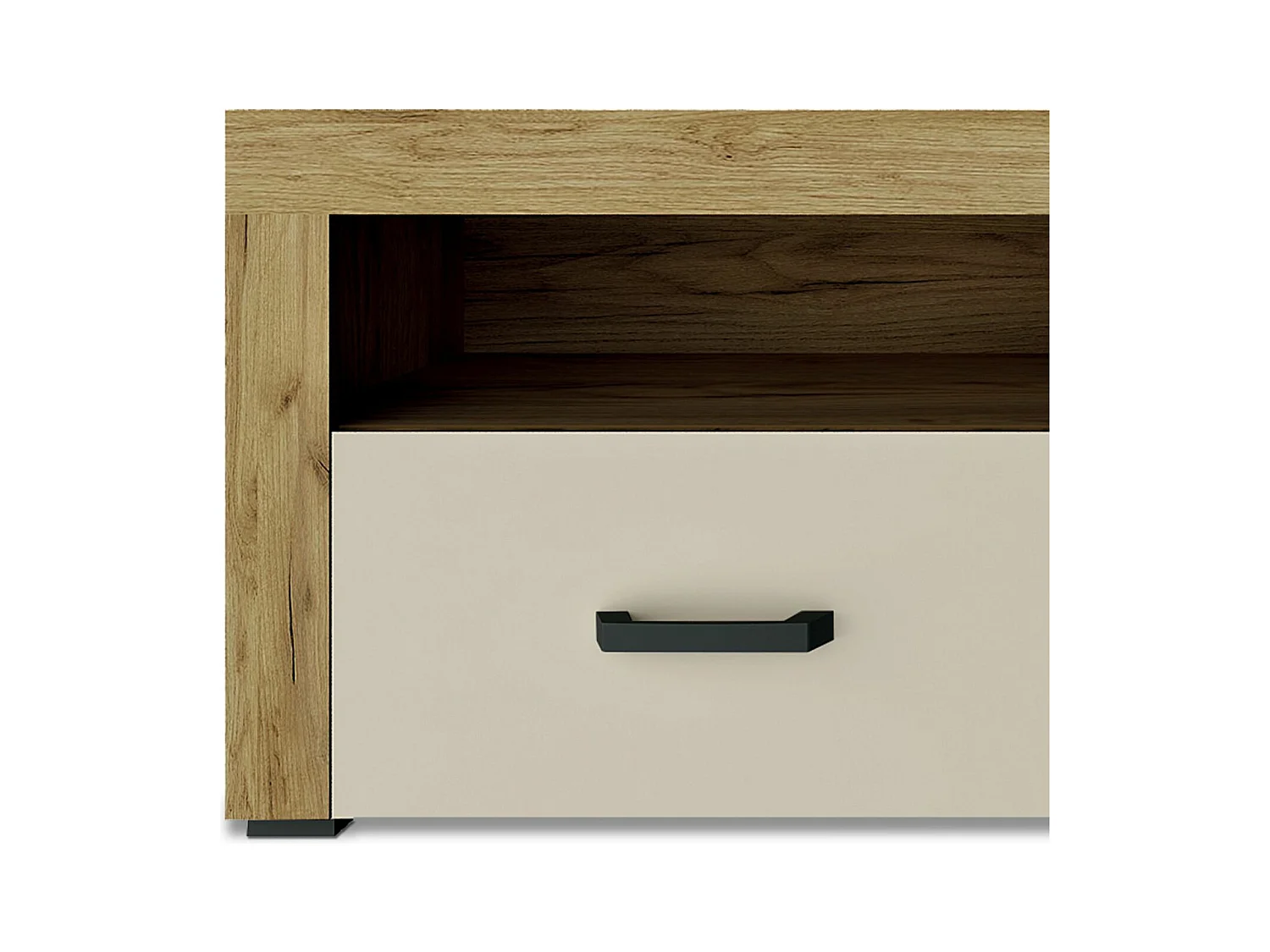 Meuble TV 2 Tiroirs "Varoy" 120cm Chêne Clair