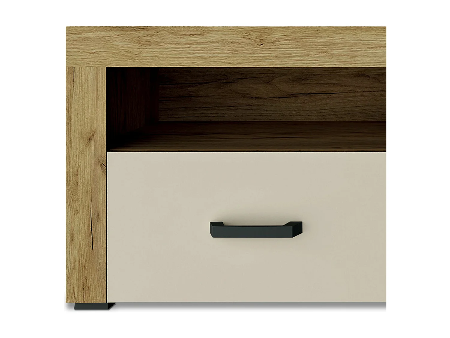 Meuble TV 2 Tiroirs "Varoy" 120cm Chêne Clair