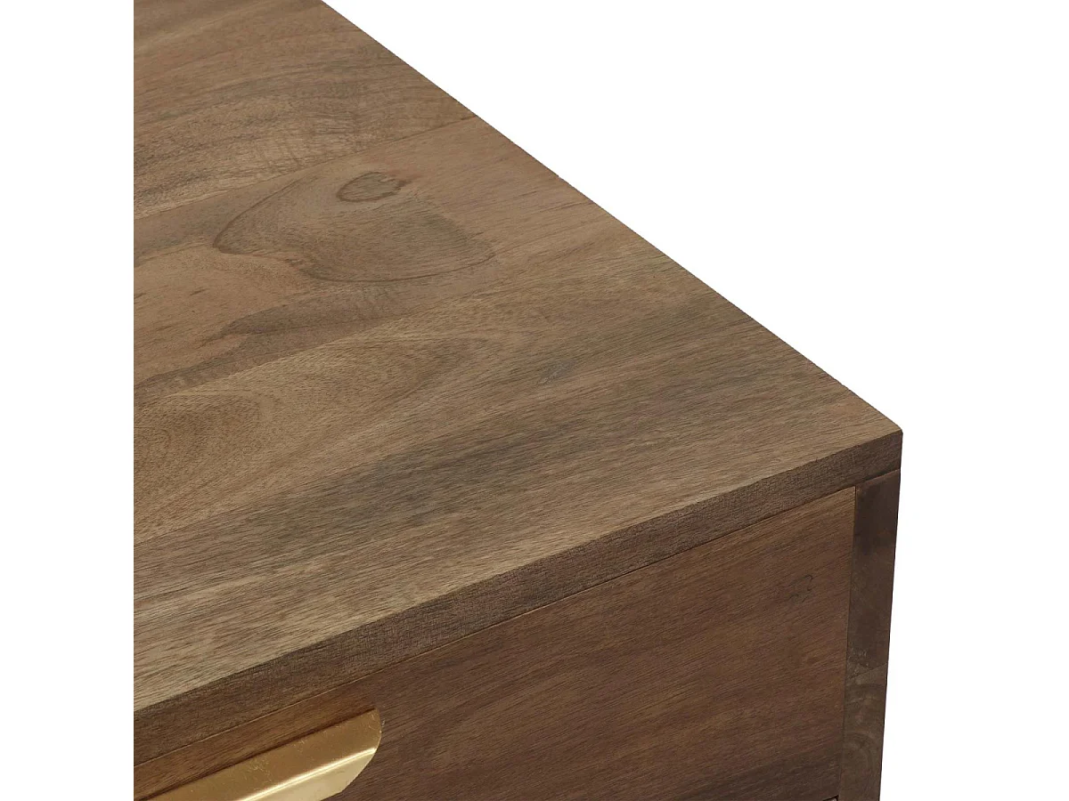 Table Basse Design "Firmin" 110m Marron & Or