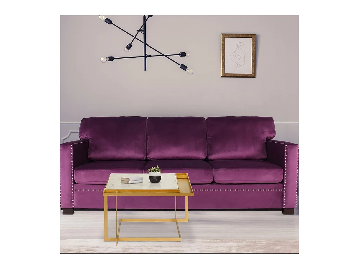 Tavolino quadrato Tocade Marmo Metallo dorato