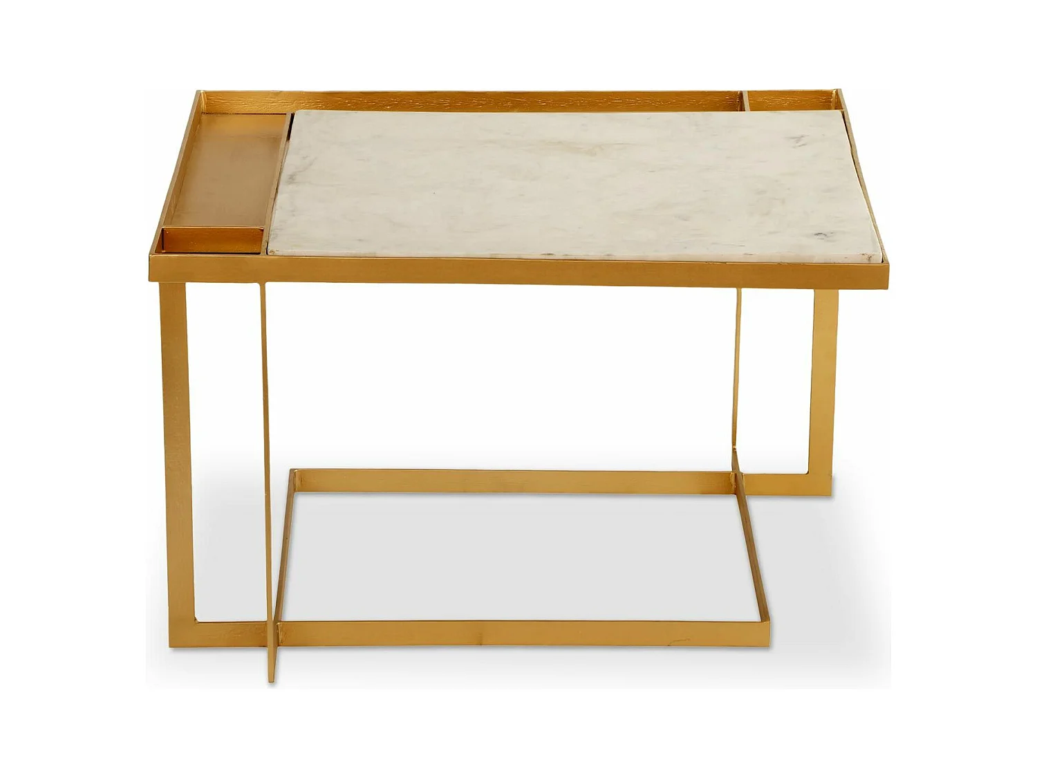 Tavolino quadrato Tocade Marmo Metallo dorato