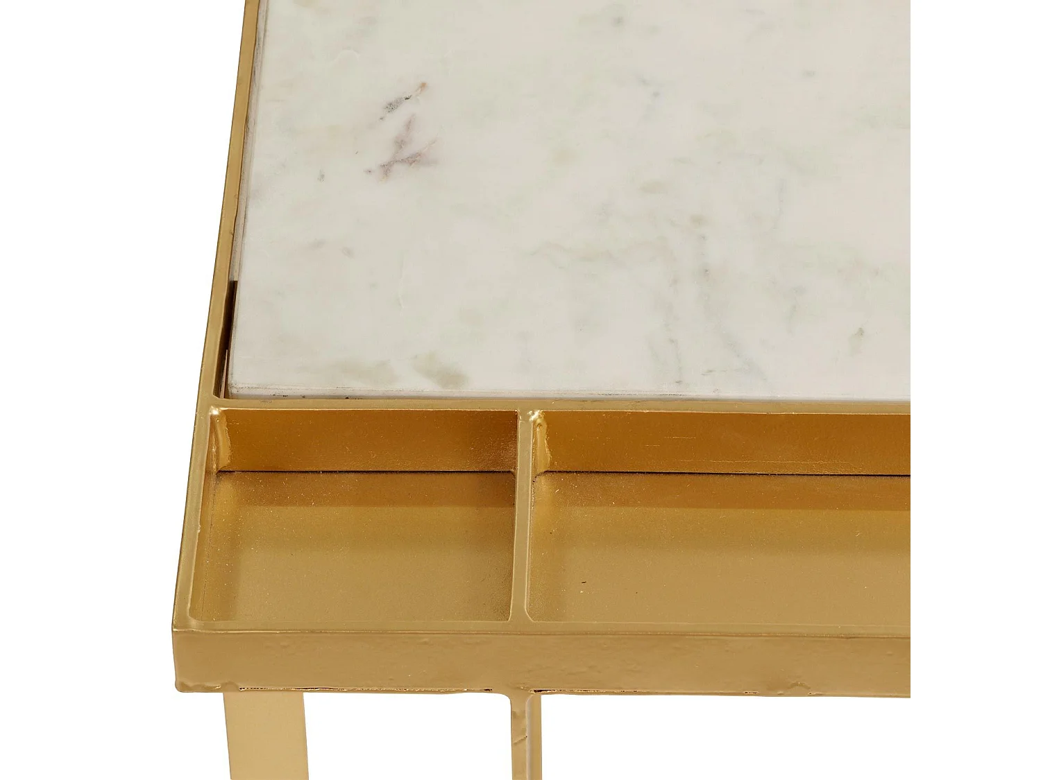 Table Basse en Marbre Design "Tocade" 66cm Or