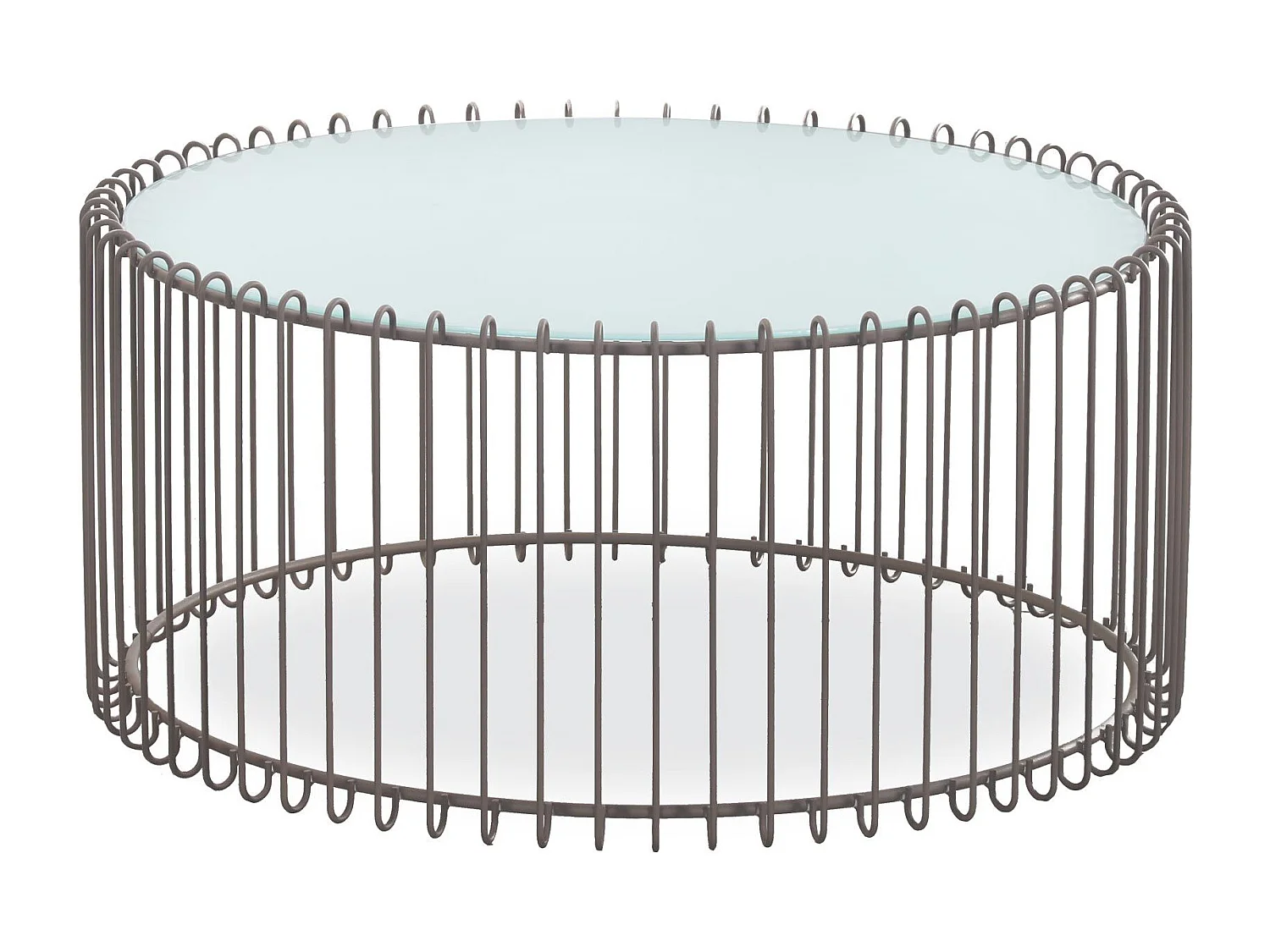 Lot 2 Tables Basses "Universe" 85cm Blanc & Taupe