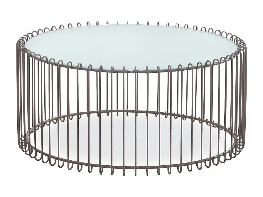 Lot 2 Tables Basses "Universe" 85cm Blanc & Taupe