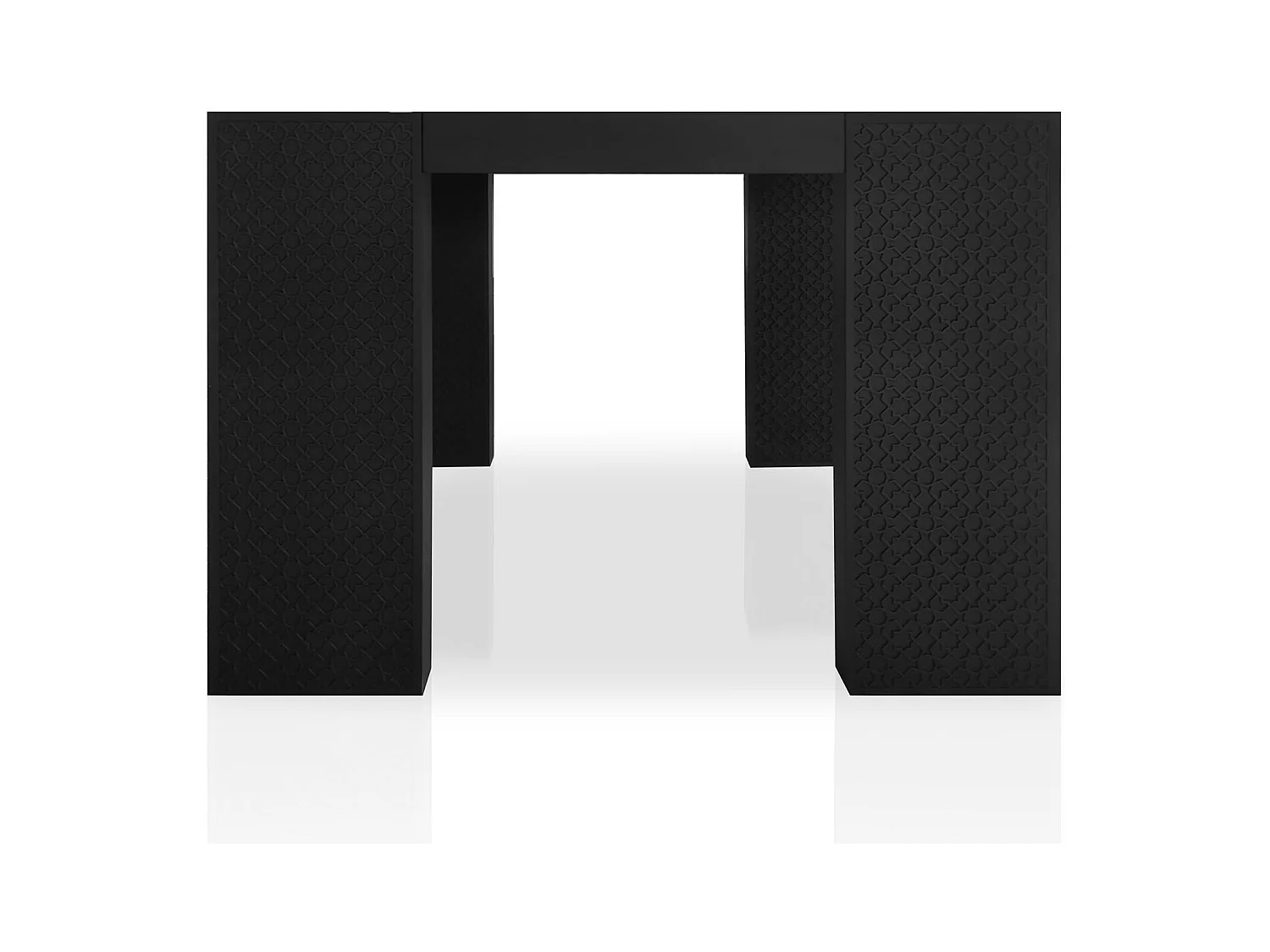 Table console extensible 200cm moulures orientales Nassau Morocco Noir mat