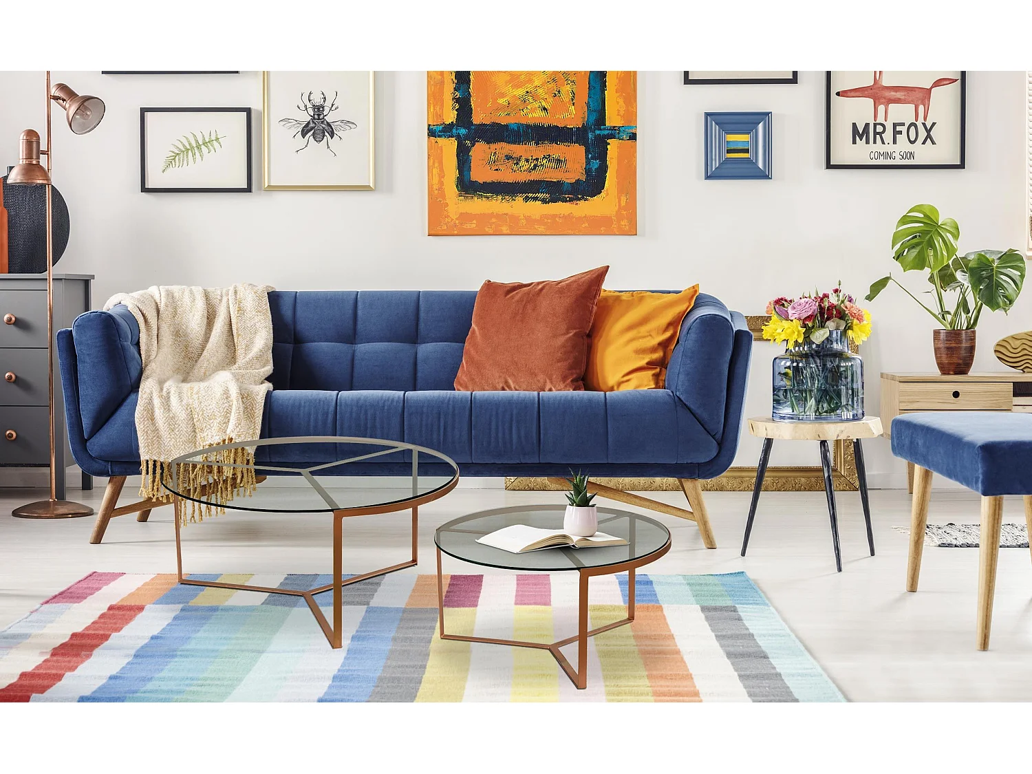 Lot de 2 Tables Basses Design "Firmin" 90cm Cuivre