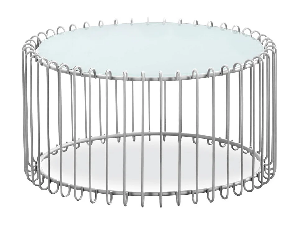 Lot 2 Tables Basses "Universe" 85cm Blanc & Gris