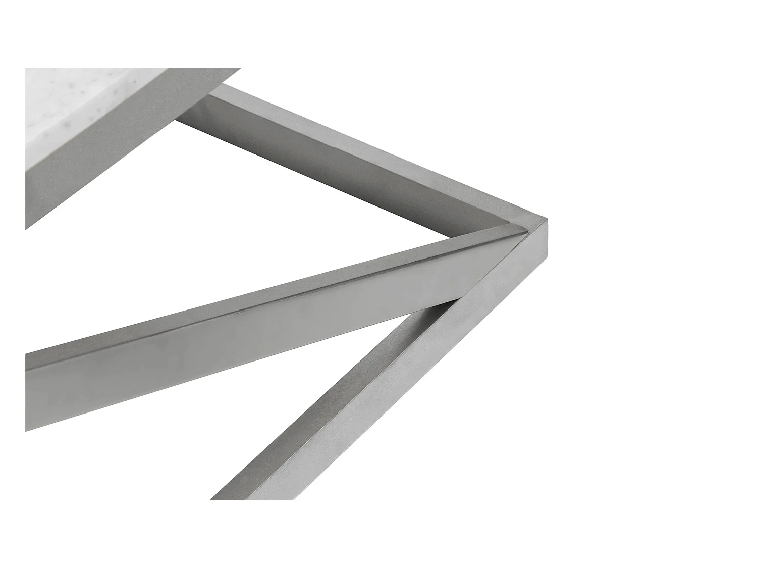 Table basse Paliano Marbre Blanc et pieds Argent