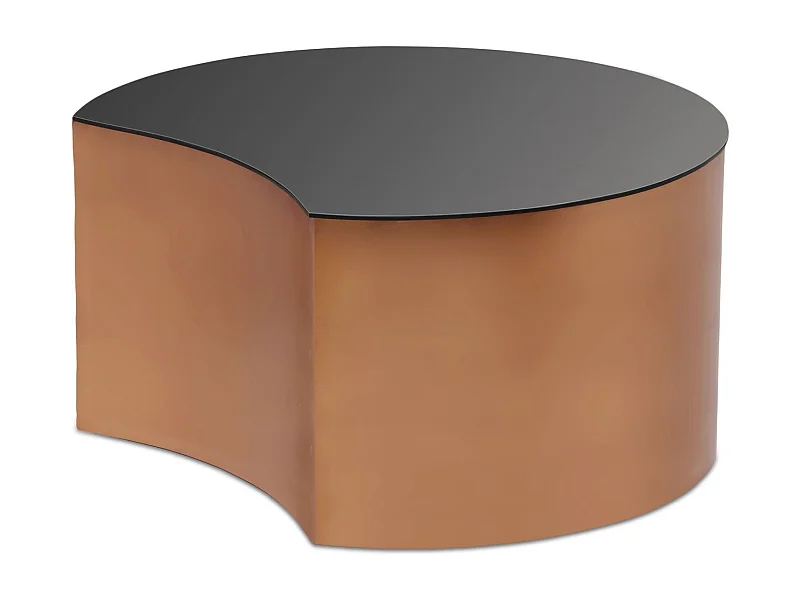 Table Basse Design "Sela" 63cm Cuivre & Noir