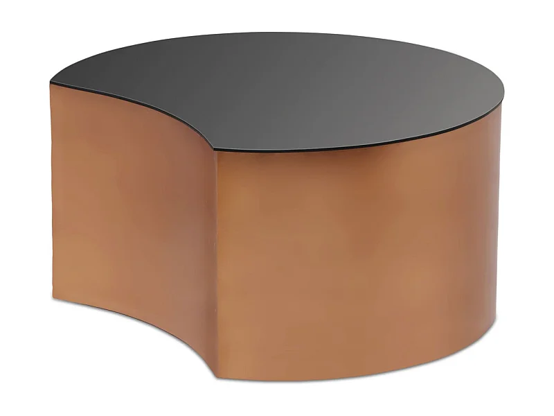 Table Basse Design "Sela" 63cm Cuivre & Noir