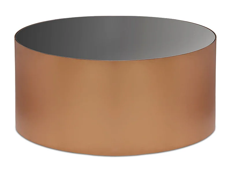 Table Basse Design "Sela" 88cm Cuivre & Noir