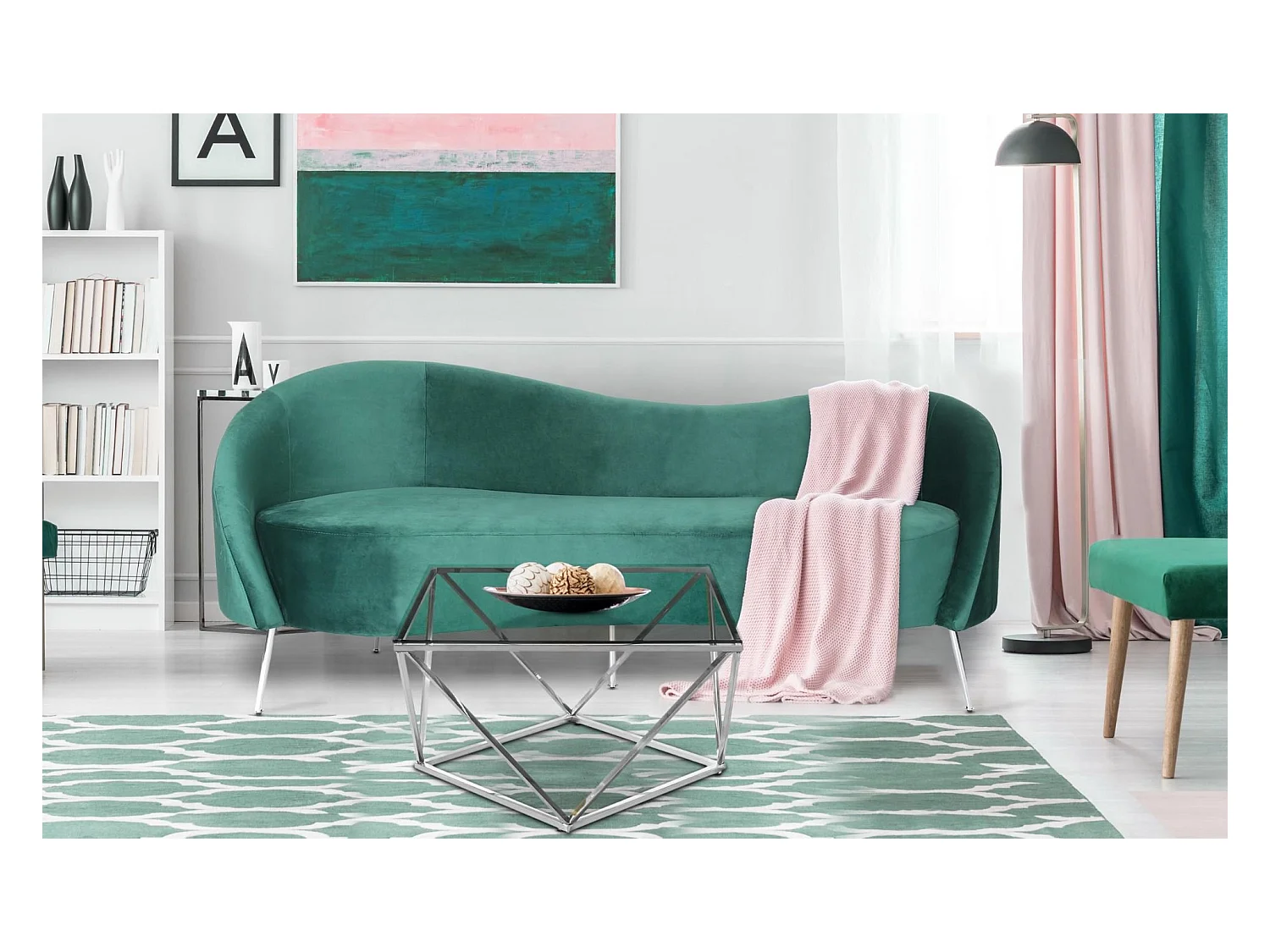 Tavolino Louana in vetro trasparente e gambe argento