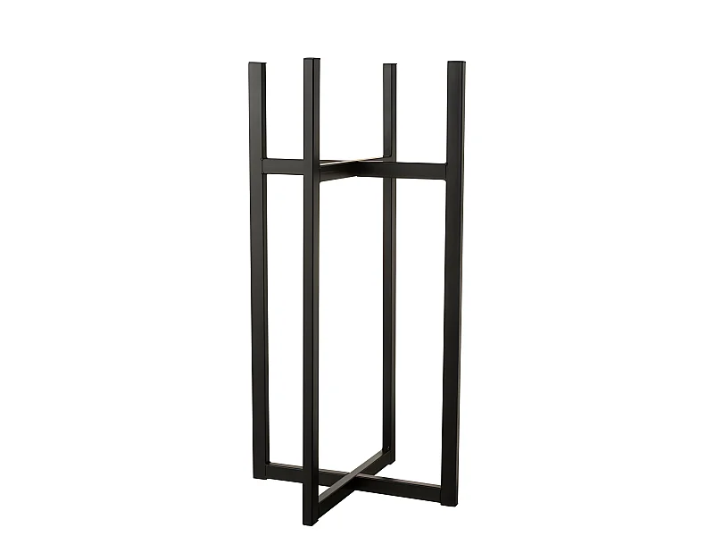 Pie para maceta o cesta de metal negro 42.8x42.8x83 cm