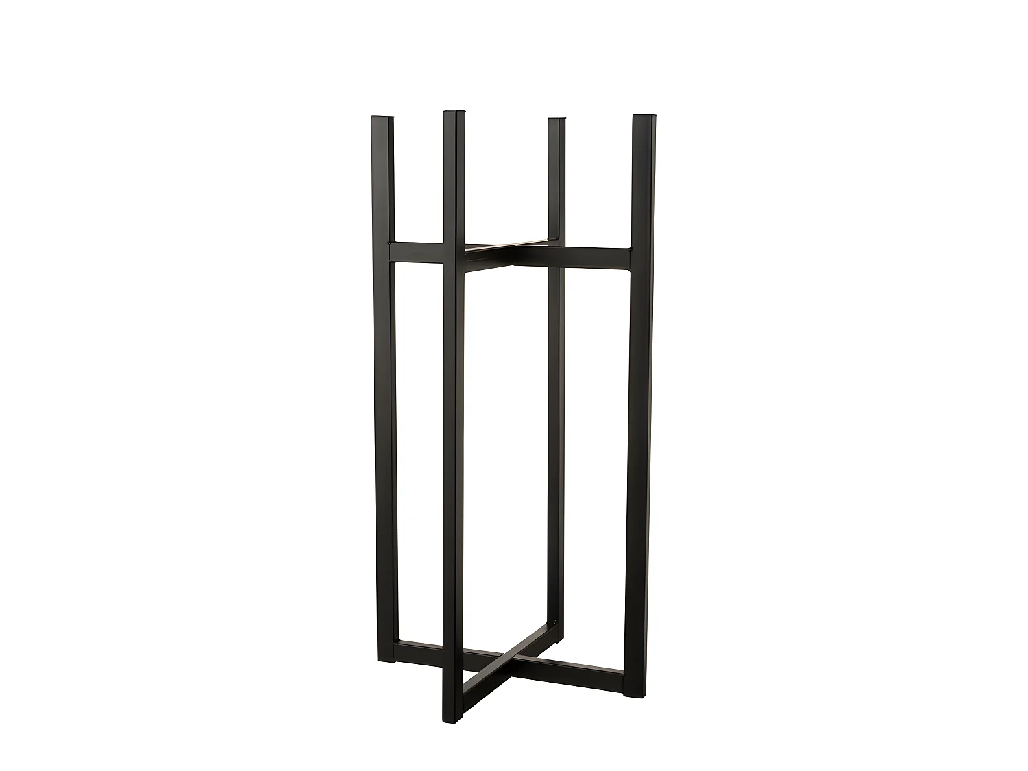 Pie para maceta o cesta de metal negro 42.8x42.8x83 cm