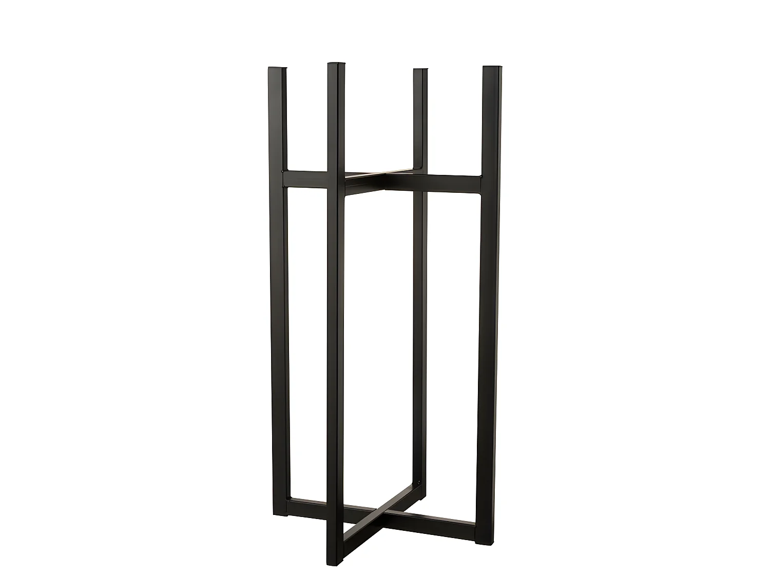 Pie para maceta o cesta de metal negro 42.8x42.8x83 cm