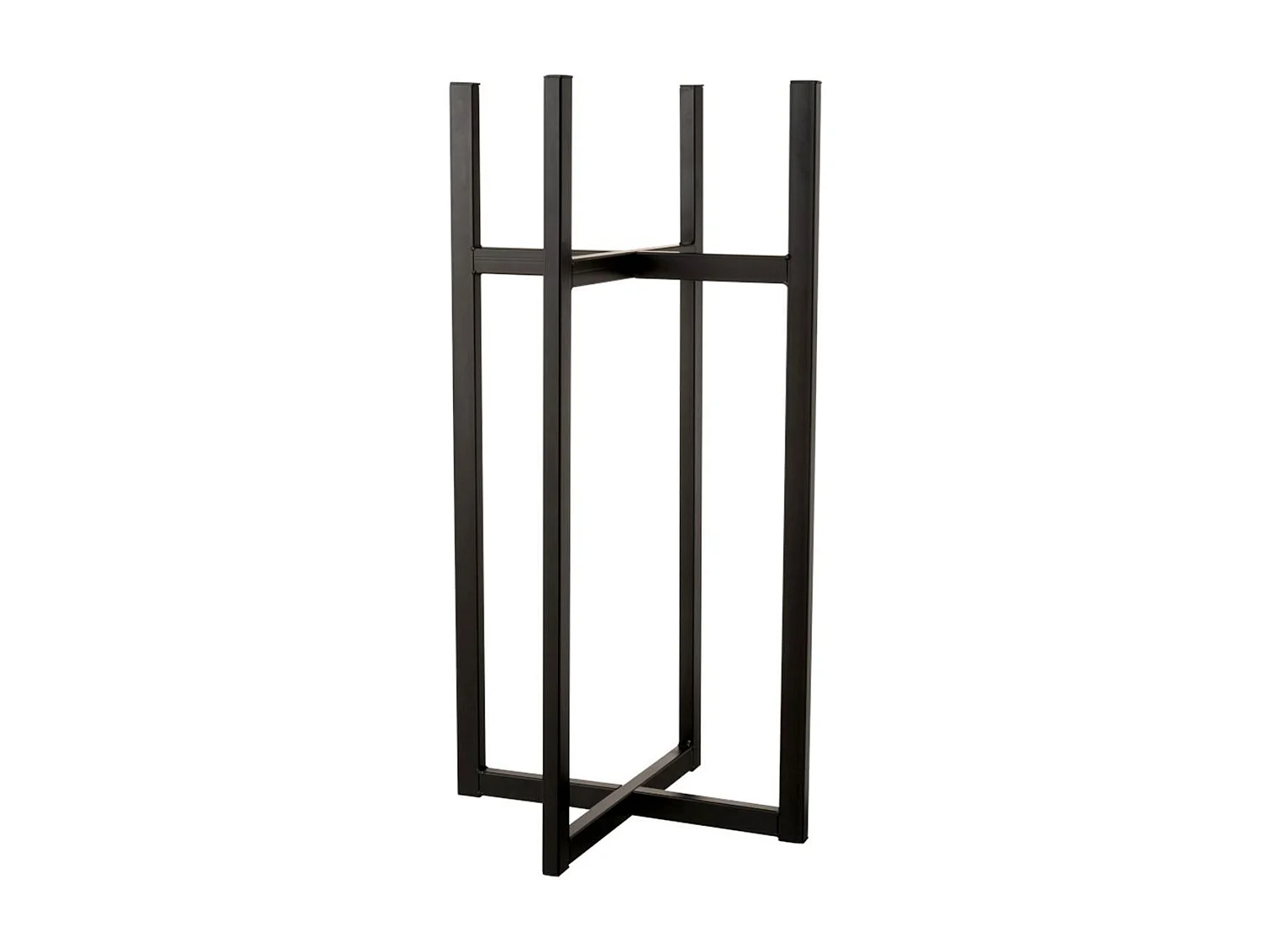 Pie para maceta o cesta de metal negro 42.8x42.8x83 cm