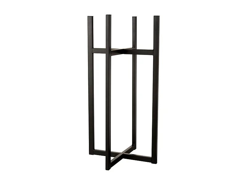 Pie para maceta o cesta de metal negro 42.8x42.8x83 cm