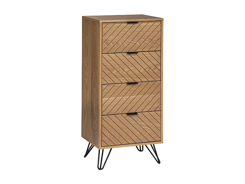 Chiffonnier 4 Tiroirs Design "Naomi" 106cm Beige