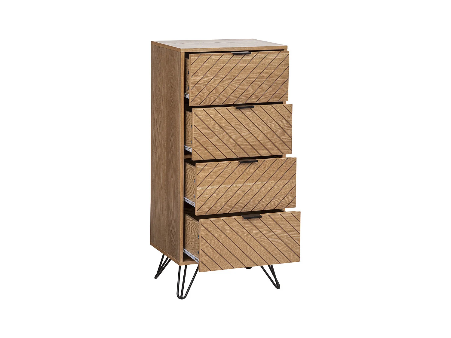 Chiffonnier 4 Tiroirs Design "Naomi" 106cm Beige