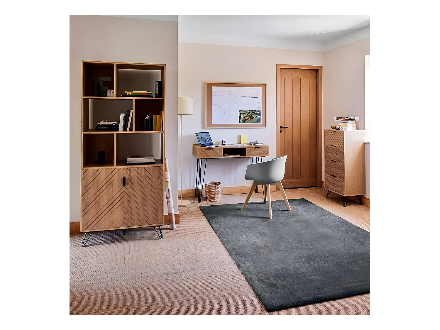 Chiffonnier 4 Tiroirs Design "Naomi" 106cm Beige