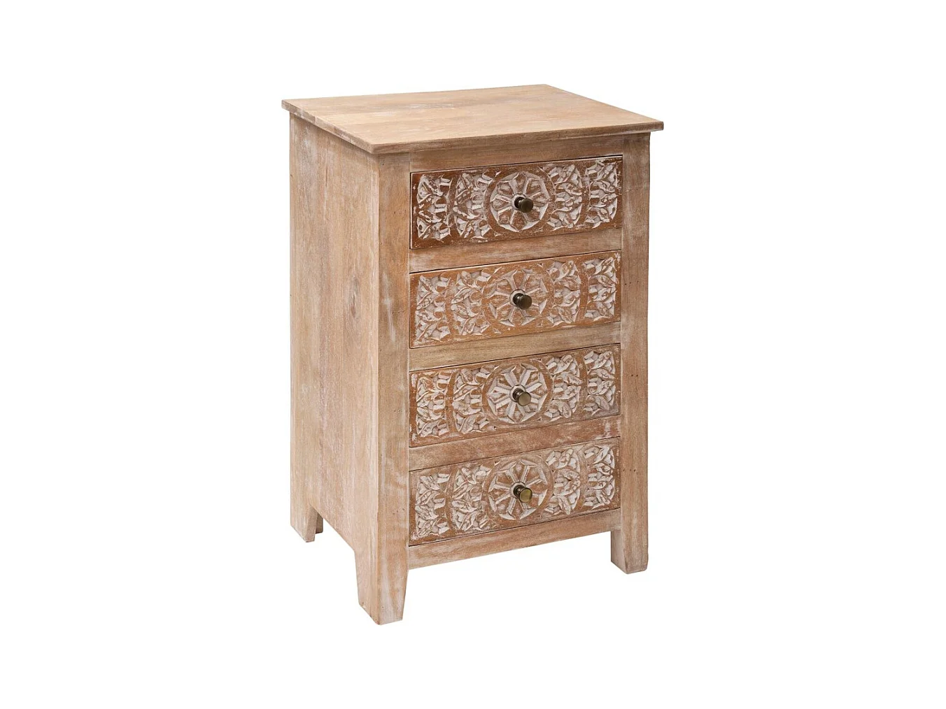 Chiffonnier 4 Tiroirs en Bois "Shirel" 80cm Naturel