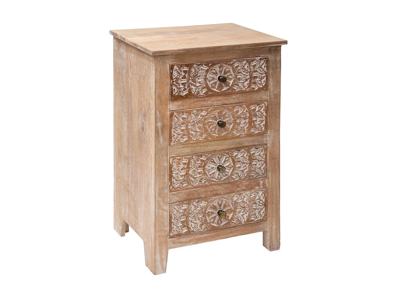 Chiffonnier 4 Tiroirs en Bois "Shirel" 80cm Naturel